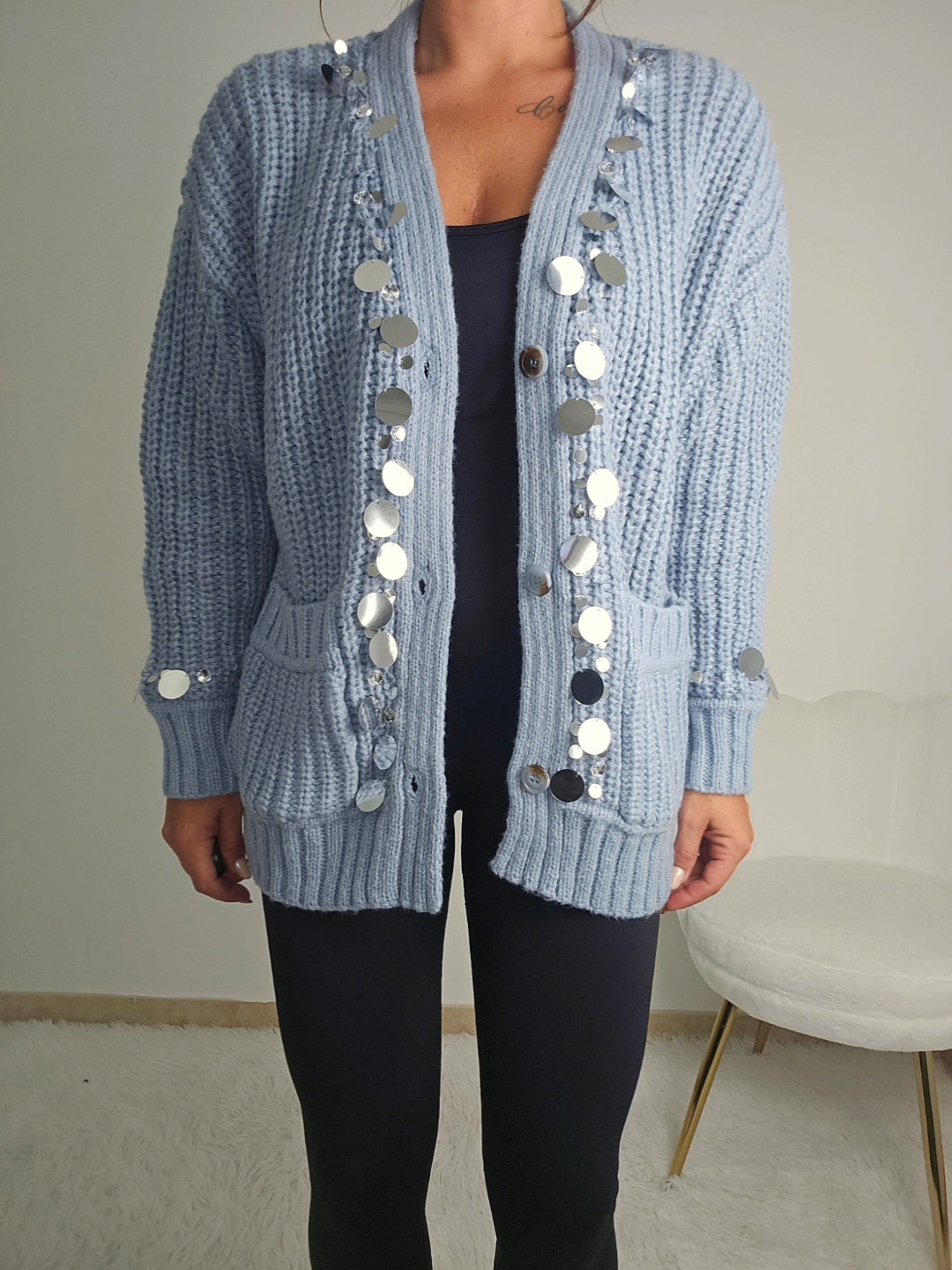Cardigan celeste