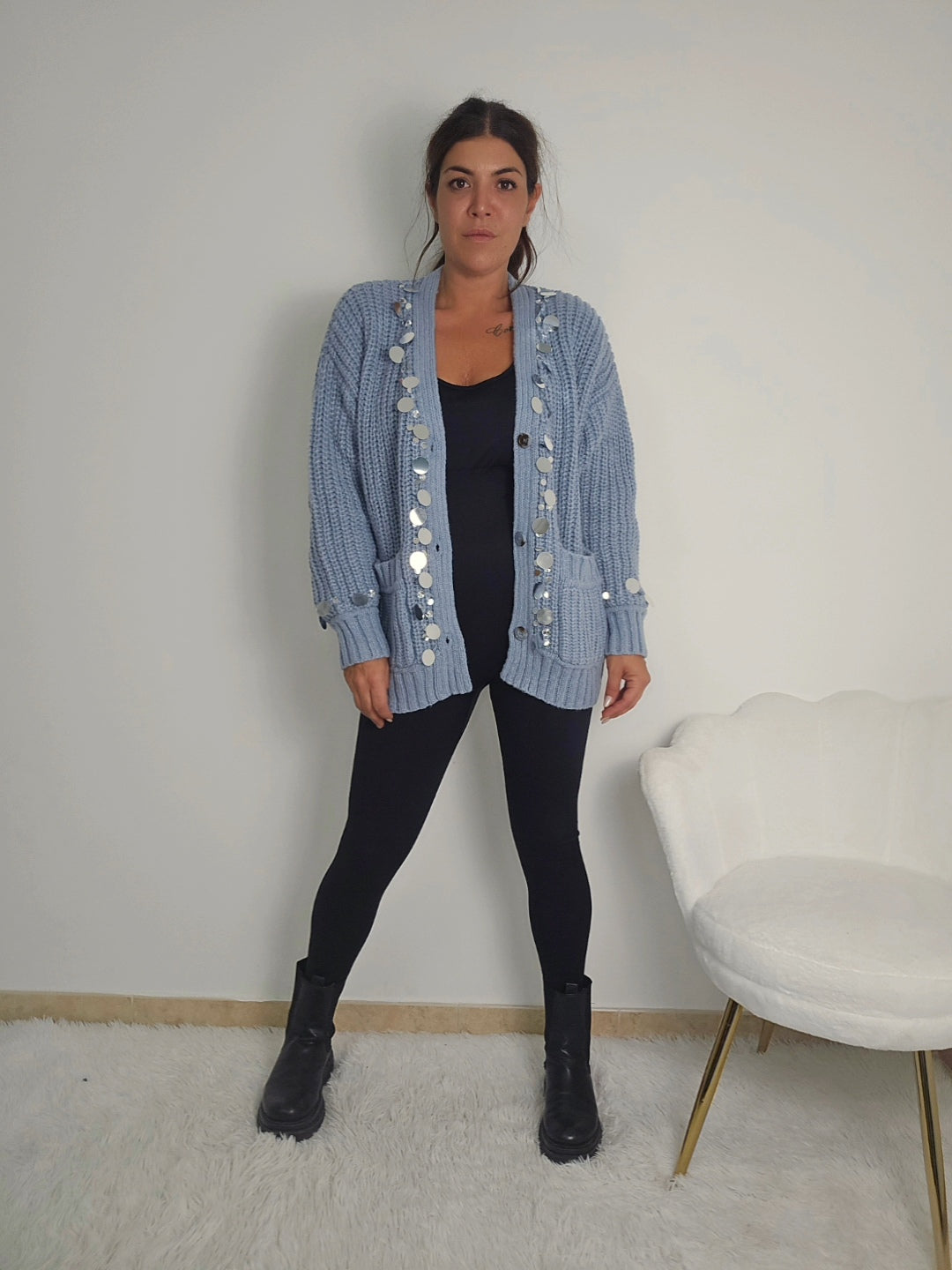 Cardigan celeste