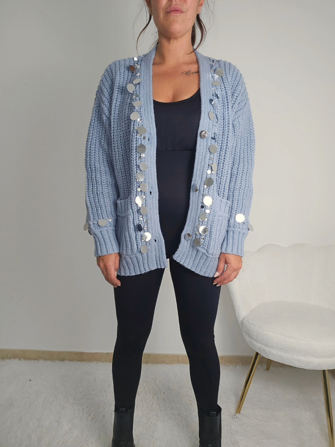 Cardigan celeste