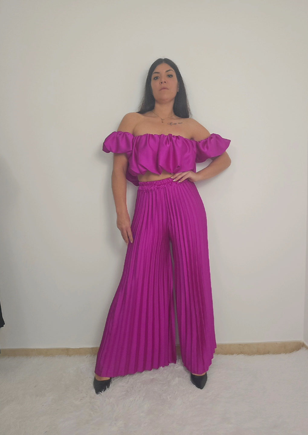 Coordinato plissettato