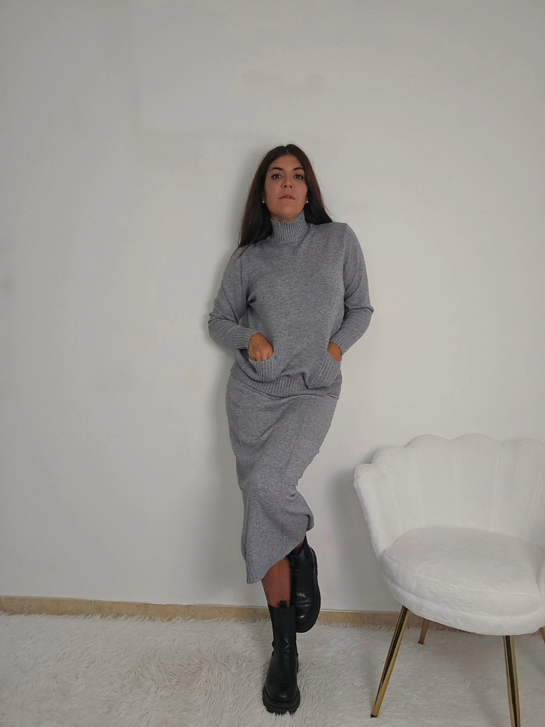 coordinato lana gonna e maglione