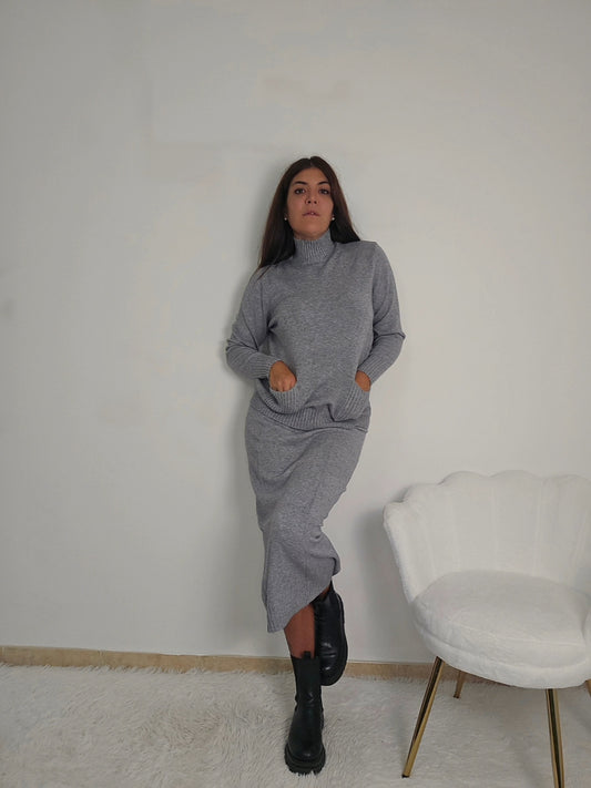 coordinato lana gonna e maglione