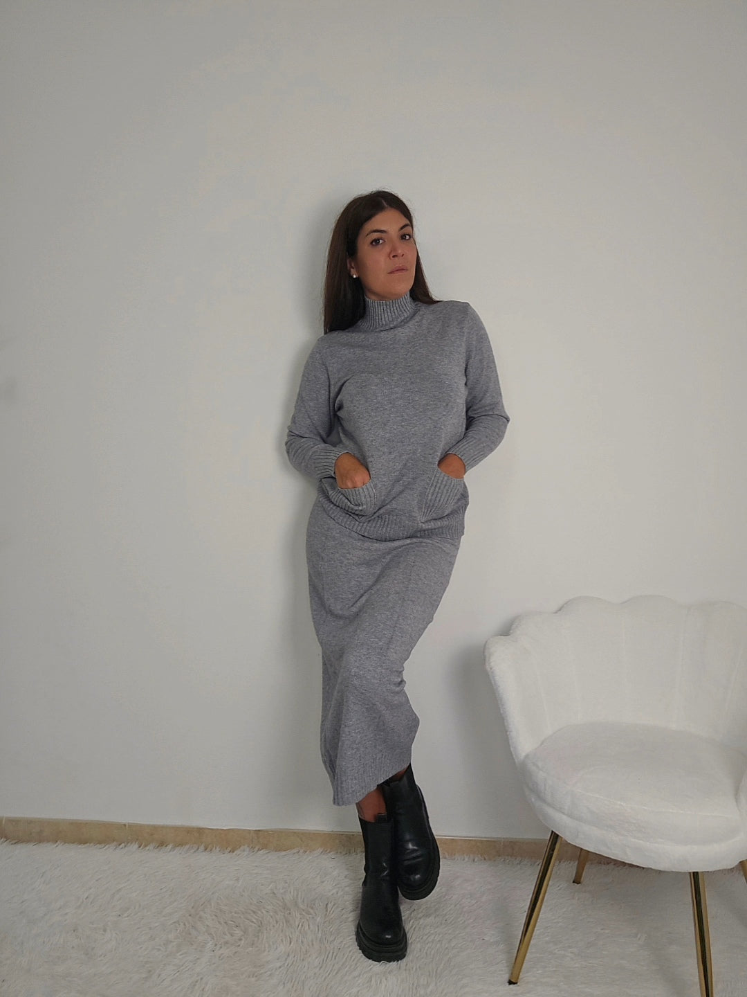 coordinato lana gonna e maglione