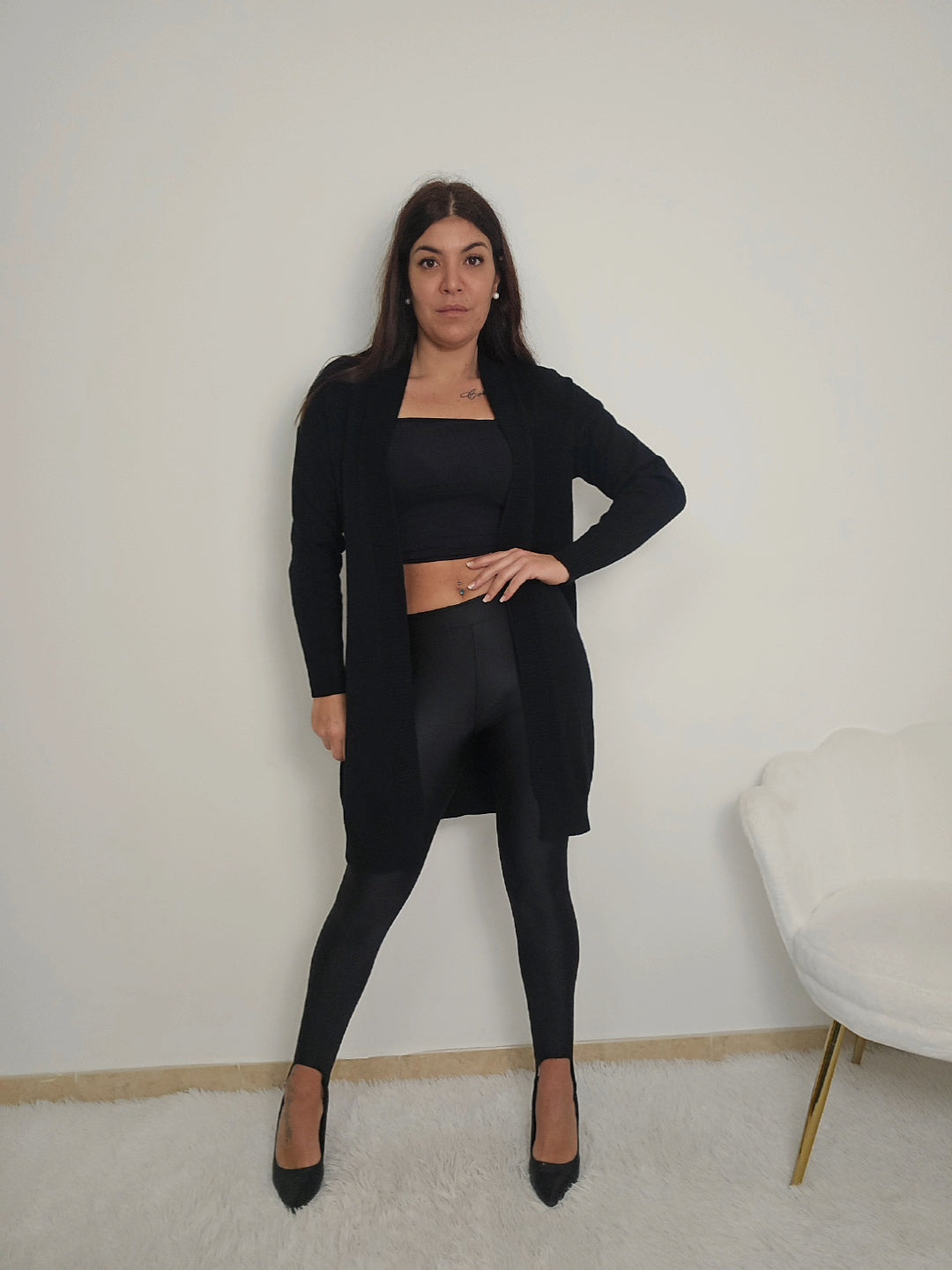 leggins nero lucido