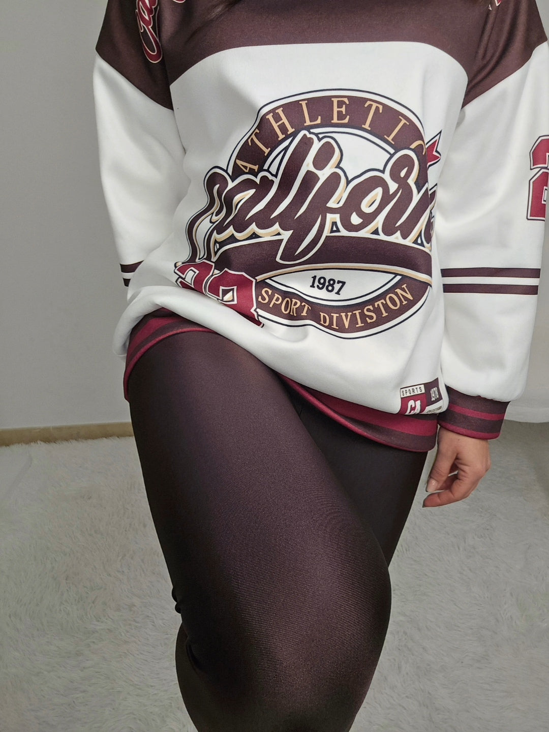 leggins lucido marrone