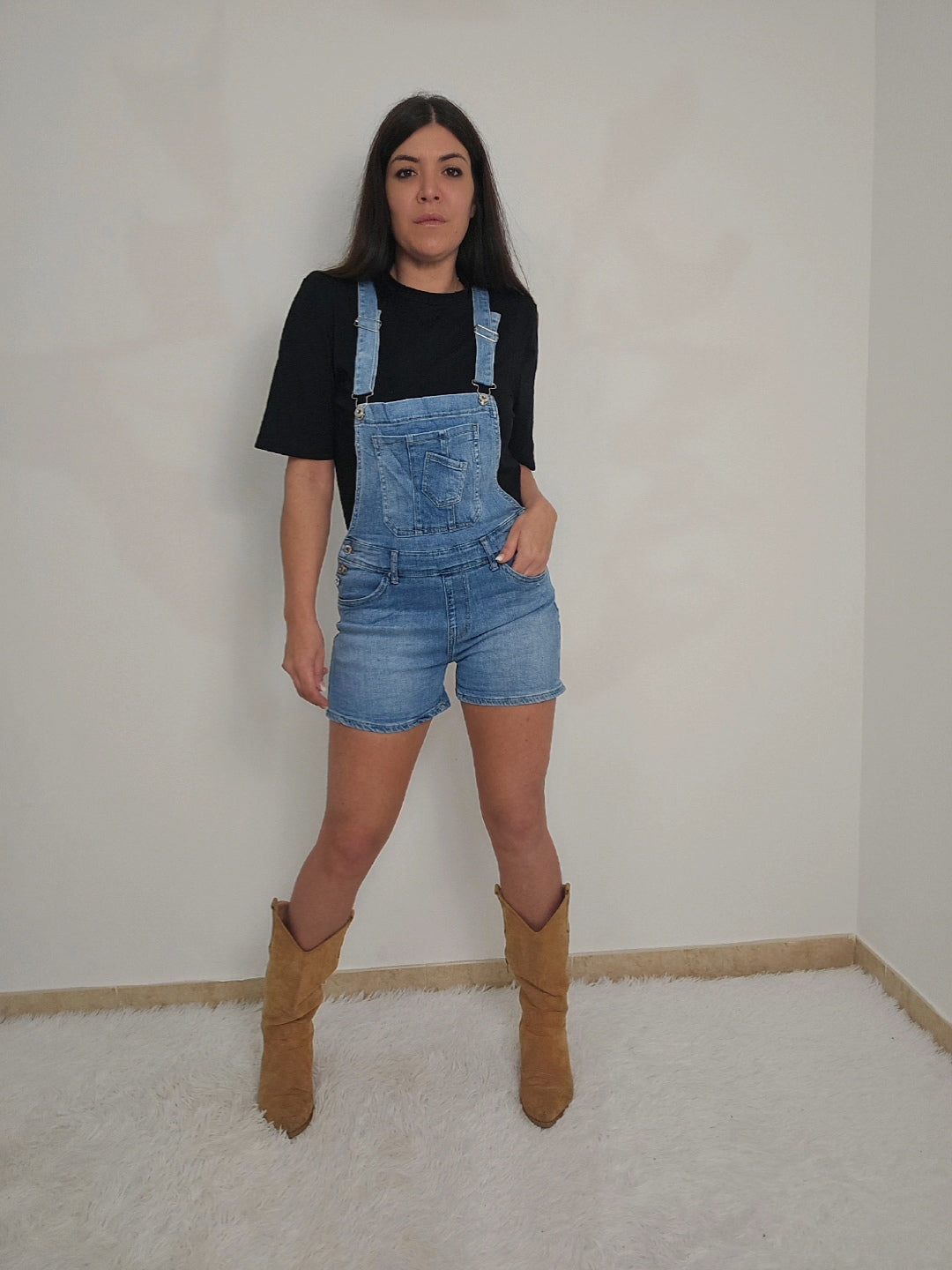 Salopette corta  jeans